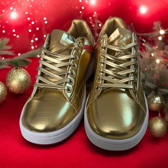 Trump Sneakers Men's Gold Patriotic Sneakers Size 7 - Picture 13 of 16